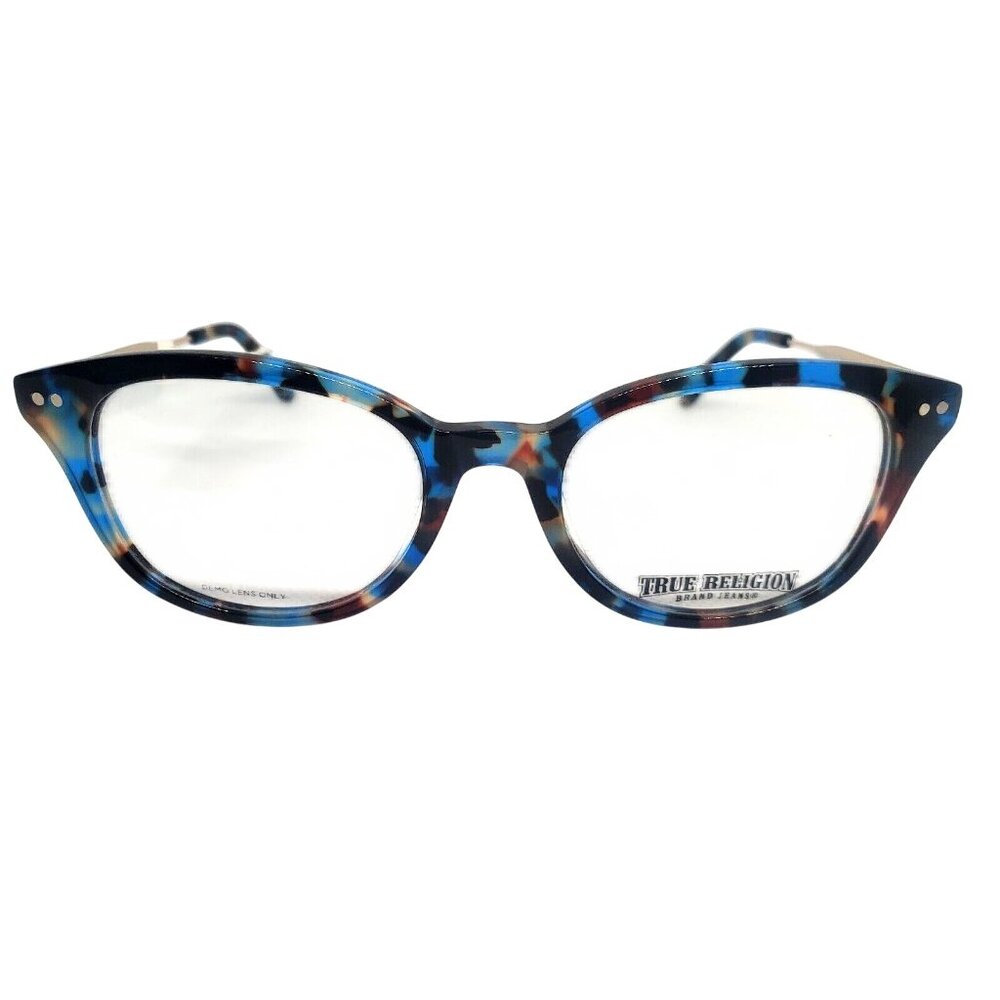True Religion Blue Tortoise TRUT0161 Eyeglass‎ Frames 52-20-140 Womens